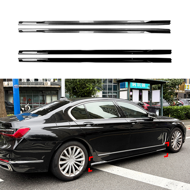 AMP-Z Side Skirt Rocker Panel Splitter Lip For BMW 7 Series G12 Standard 2016-2022