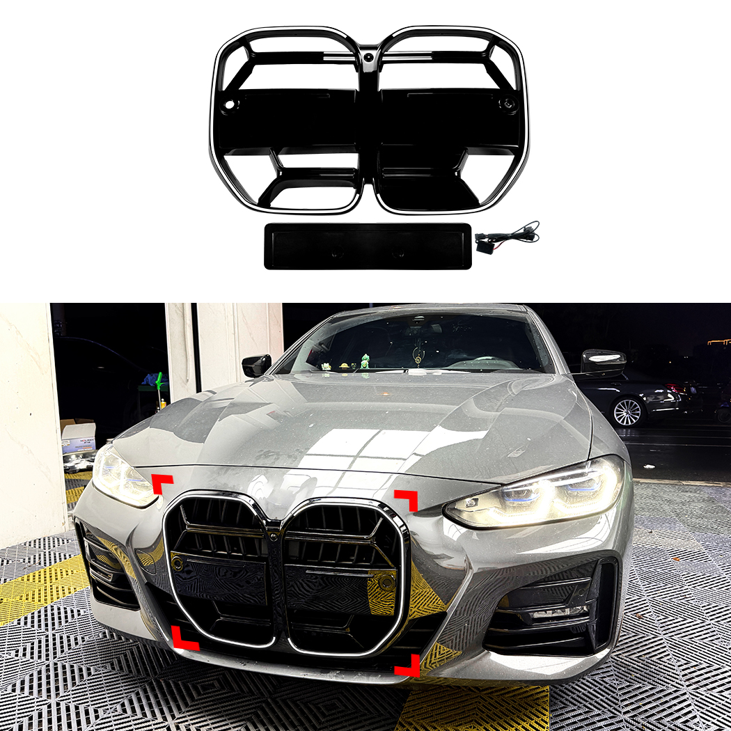 AMP-Z Front Bumper Grille Grill With Lights For BMW 4 Series G22 G23 2020+