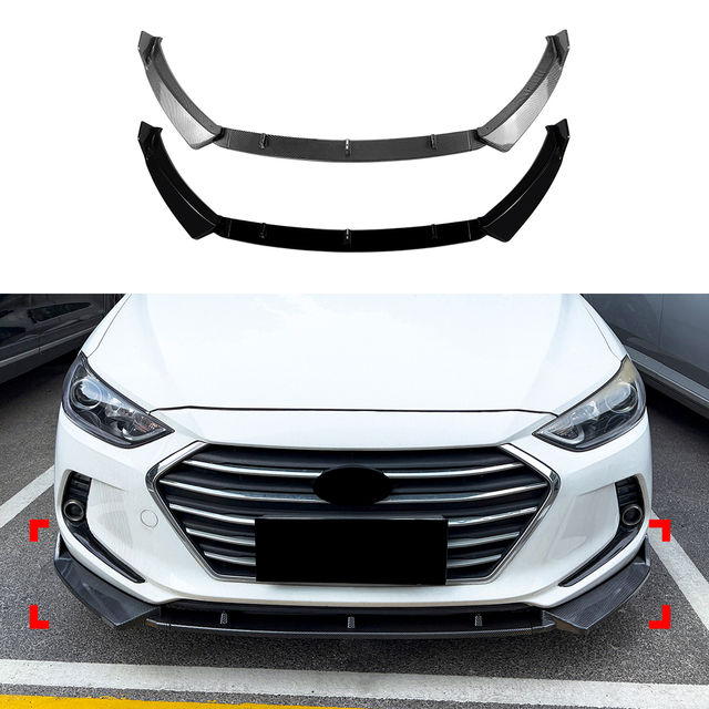 AMP-Z Front Bumper Lip Splitter For Hyundai Elantra MK6 2015-2020