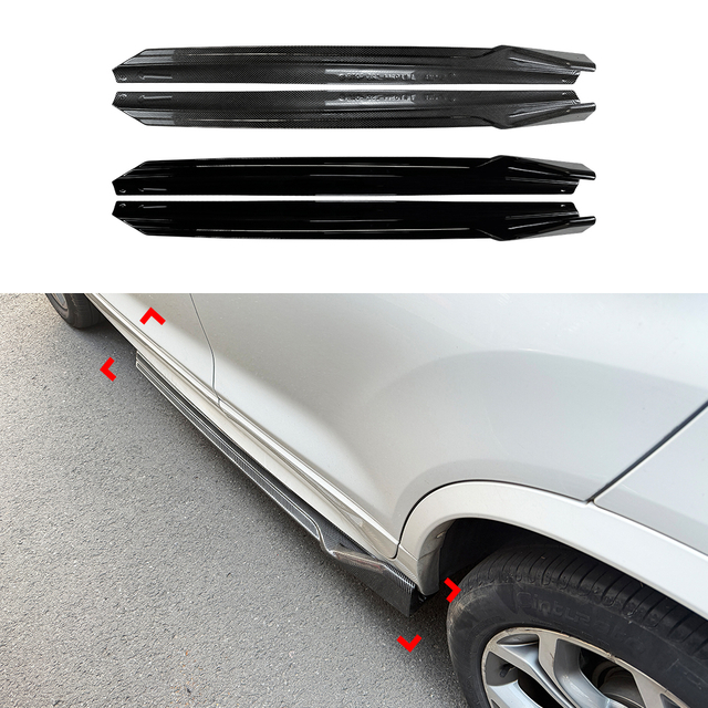 AMP-Z Side Skirt Rocker Panel Splitter Lip For BMW X3 F25 X4 F26 M Sport 2011-2017