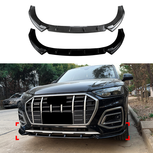 AMP-Z Front Bumper Lip Splitter For Audi Q5 SQ5 FY Facelift Sline 2020-2024
