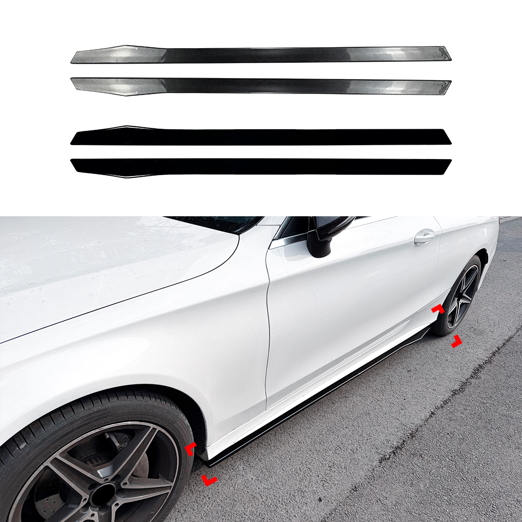 AMP-Z Side Skirt Rocker Panel Splitter Lip For Mercedes Benz C Class W205 4-Doors C205 2-Doors 2015-2021