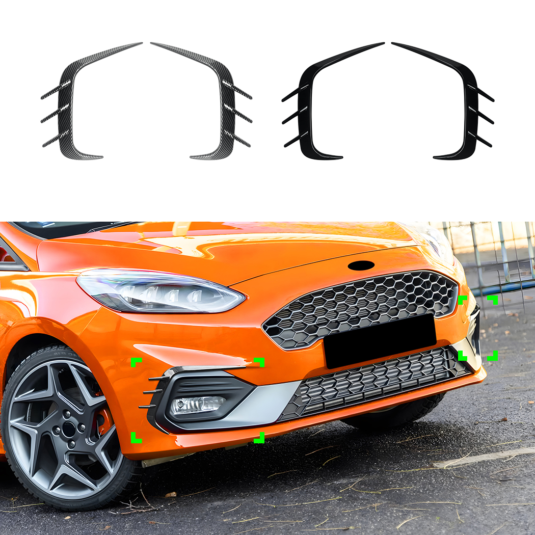 AMP-Z Front Bumper Fins Spoiler Canards For Ford Fiesta MK8 ST-Line 2017-2020