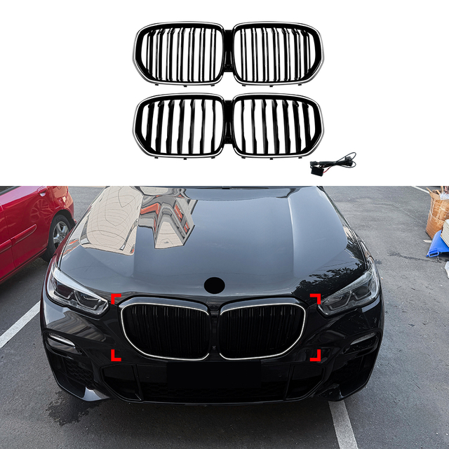 AMP-Z Front Bumper Grille Grill With Lights For BMW X5 G05 Pre-facelift 2019-2022