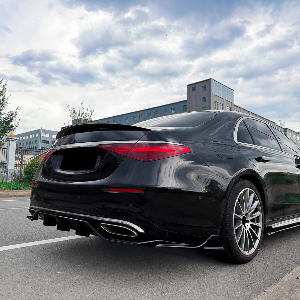 AMP-Z Rear Bumper Spoiler Lip For Mercedes Benz S Class W223 Pre-facelift AMG Line 2021-2026