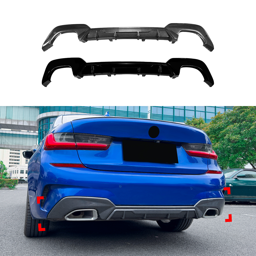 AMP-Z Rear Bumper Spoiler Lip For BMW 3 Series G20 G21 Pre-facelift M Sport 2019-2022