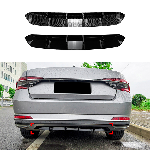 AMP-Z Rear Bumper Spoiler Lip For VW Volkswagen Skoda Superb B8.5 2020-2022