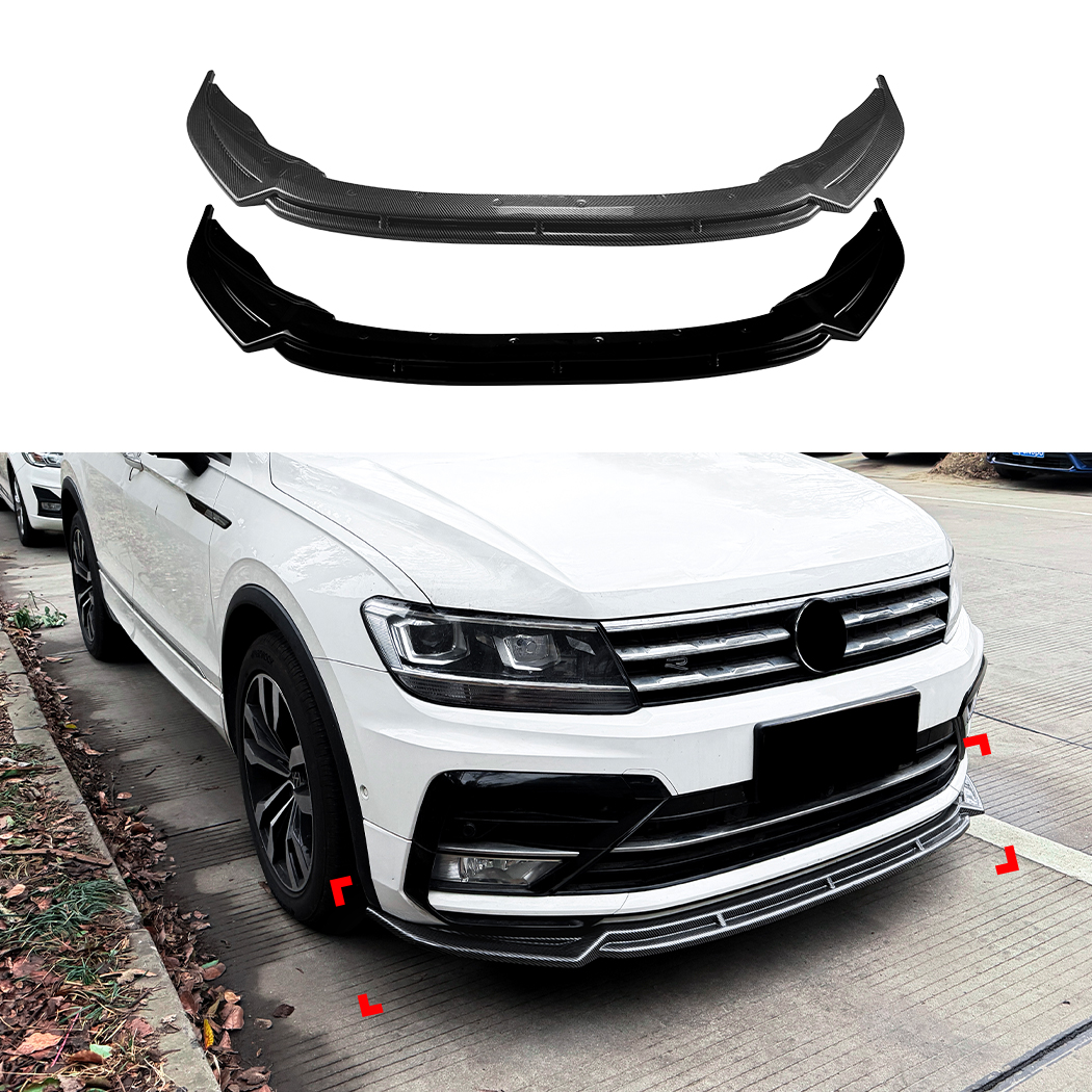 AMP-Z Front Bumper Lip Splitter For VW Volkswagen Tiguan MK2 Rline 2017-2020