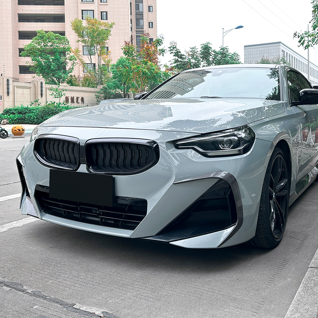 AMP-Z Front Bumper Fins Spoiler Canards For BMW 2 Series G42 2022+