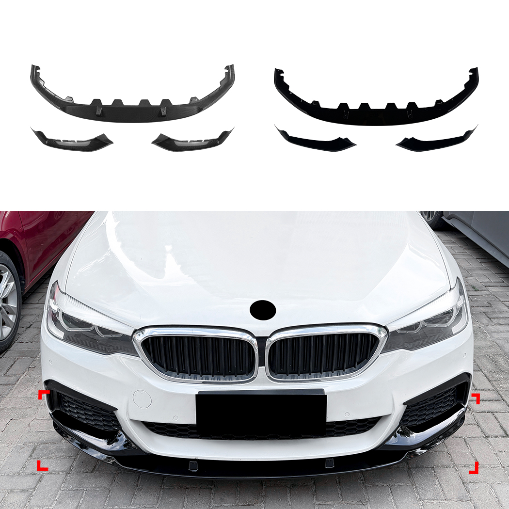 AMP-Z Front Bumper Lip Splitter For BMW 5 Series G30 G31 Pre-Facelift M Sport 2017-2020