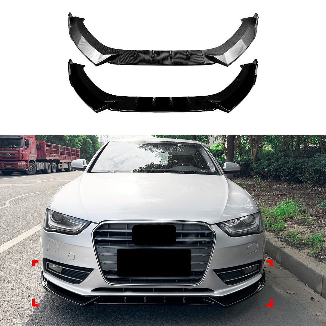 AMP-Z Front Bumper Lip Splitter For Audi A4 B8.5 Standard 2013-2016