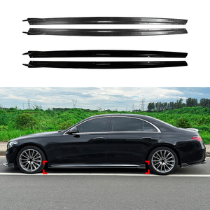 AMP-Z Side Skirt Rocker Panel Splitter Lip For Mercedes Benz S Class W223 Pre-facelift AMG Line