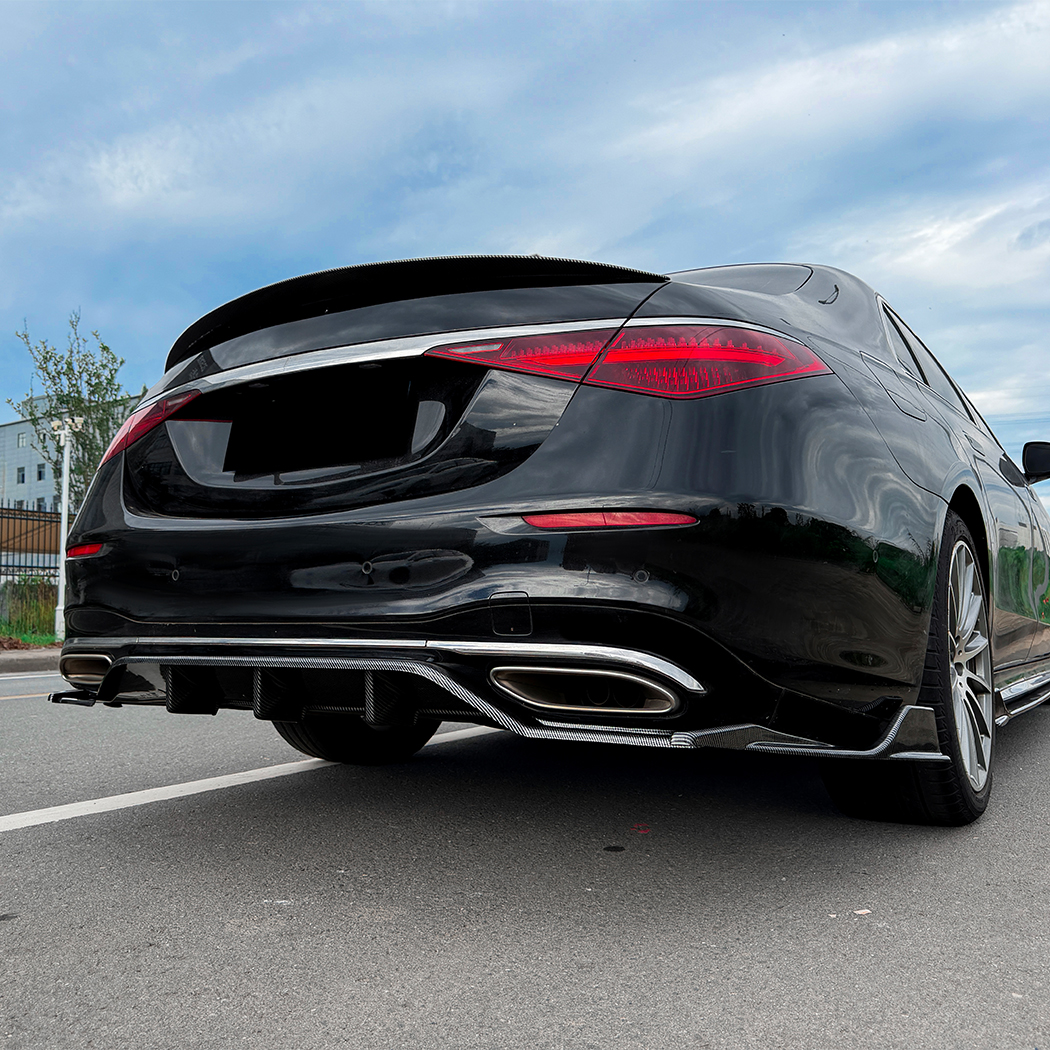 AMP-Z Rear Bumper Spoiler Lip For Mercedes Benz S Class W223 Pre-facelift AMG Line 2021-2026