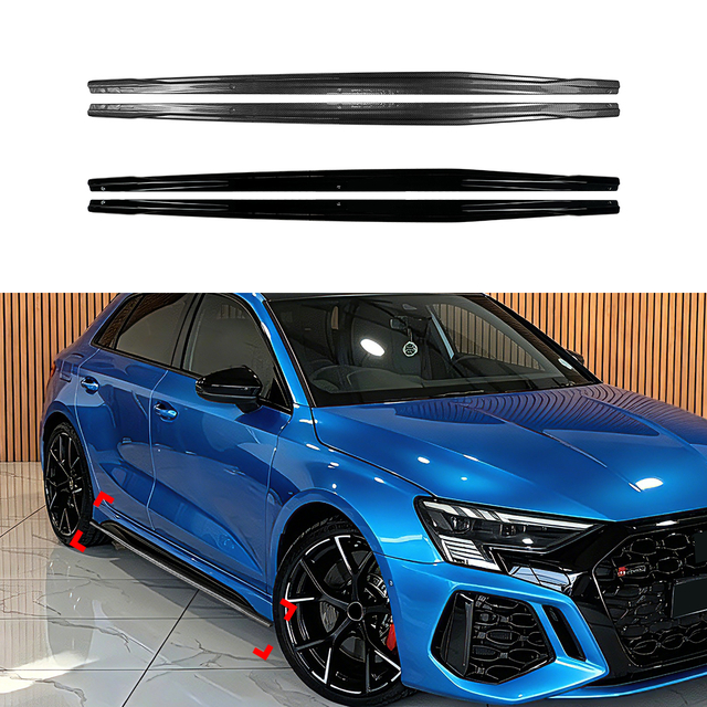 AMP-Z Side Skirt Rocker Panel Splitter Lip For Audi A3 RS3 8Y 2021+
