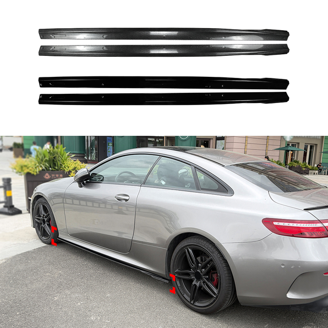 AMP-Z Side Skirt Rocker Panel Splitter Lip For Mercedes Benz E Class Coupe C238 AMG Line 2016-2023