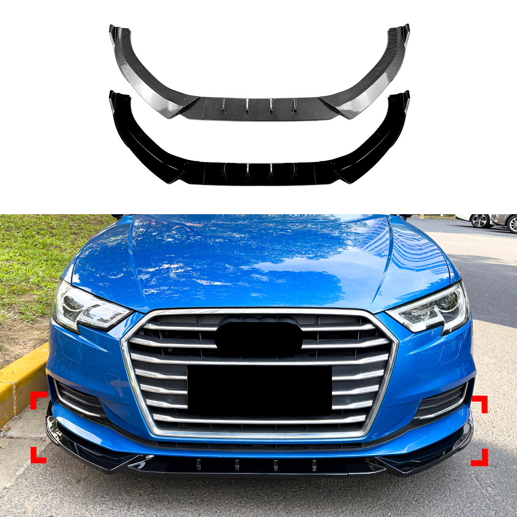 AMP-Z Front Bumper Lip Splitter For Audi A3 8V Facelift Standard 2017-2020