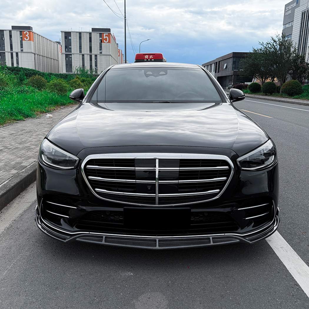AMP-Z Front Bumper Lip Splitter For Mercedes Benz S Class W223 Pre-facelift AMG Line