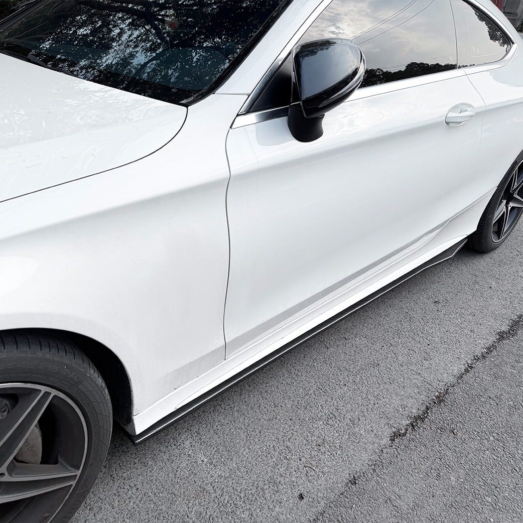 AMP-Z Side Skirt Rocker Panel Splitter Lip For Mercedes Benz C Class W205 4-Doors C205 2-Doors 2015-2021