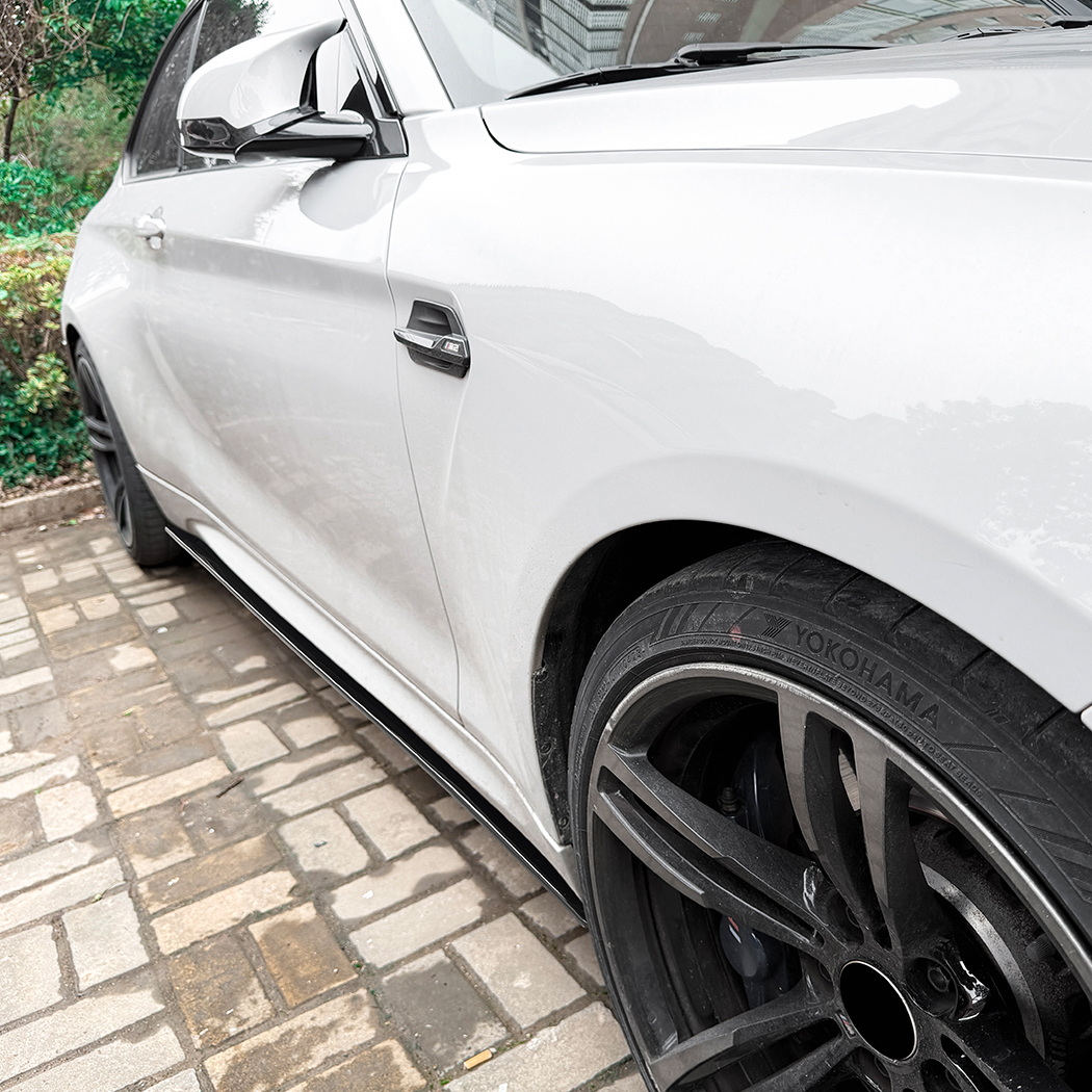 AMP-Z Side Skirt Rocker Panel Splitter Lip For BMW 2 Series M2 F87 2016-2021