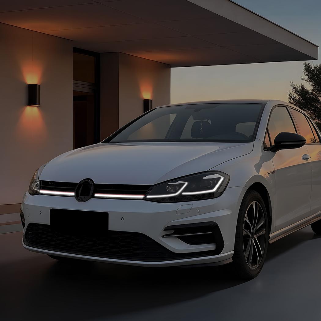AMP-Z Front Bumper Grille Grill With Lights For VW Volkswagen Golf MK7.5 R 2017-2019