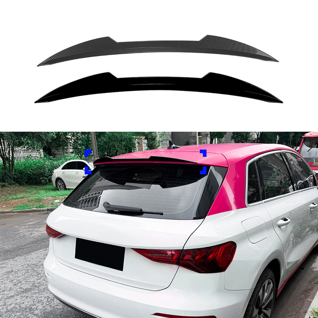 AMP-Z Rear Roof Wing Spoiler For Audi A3 8Y Hatchback Standard SE 2021+