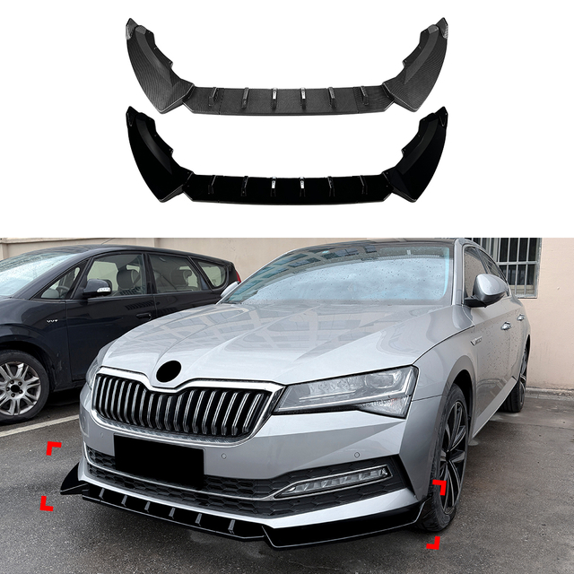 AMP-Z Front Bumper Lip Splitter For Skoda Superb B8.5 2019-2022