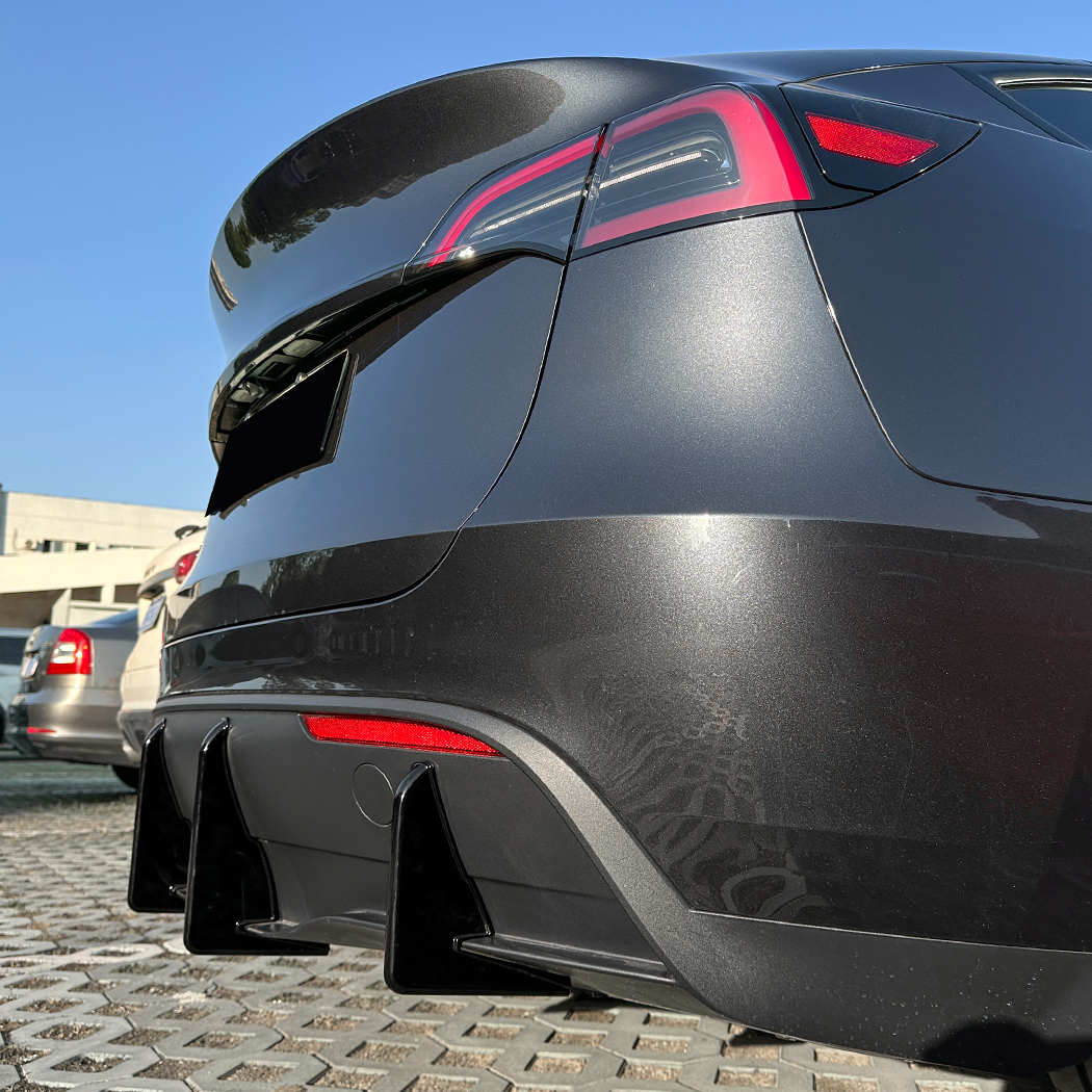AMP-Z Rear Bumper Spoiler Lip Sticker For Tesla Model Y 2017-2024