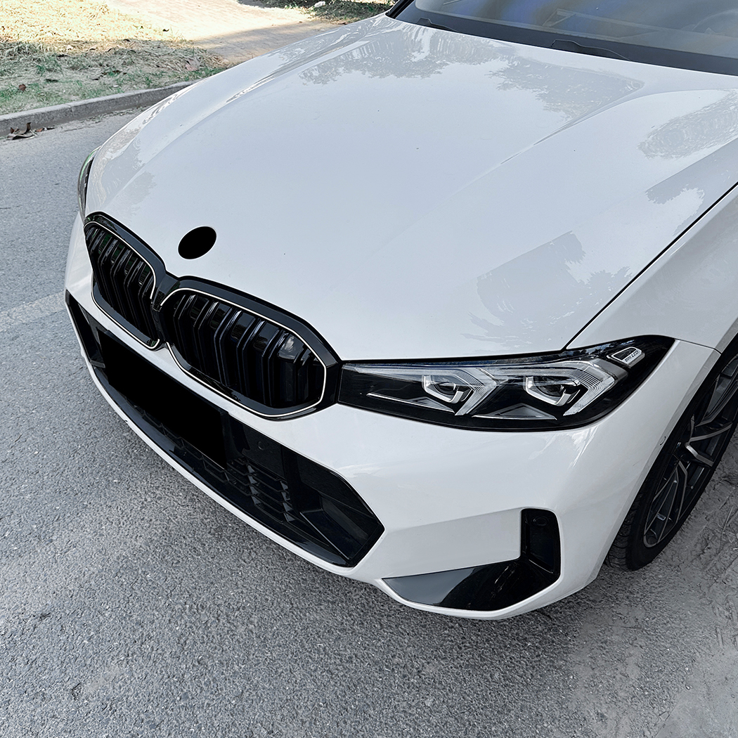 AMP-Z Front Bumper Grille Grill With Lights Black For BMW 3 Series G20 G21 LCI 2023+